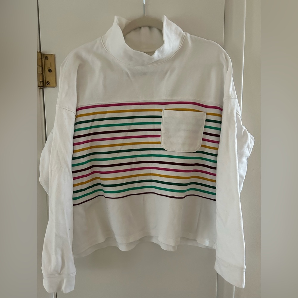 Colorful Striped Mock Neck Longsleeve